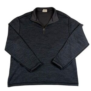 Nicoby Mens XXL Reversible Quarter Zip Pullover Charcoal Grey Melange Cotton